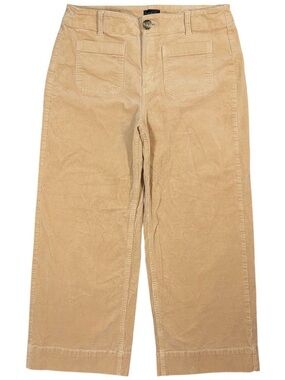 TALBOTS Wide Leg Patch Pocket Brushed Corduroy Pants Beige Tan Women’s 12 Petite